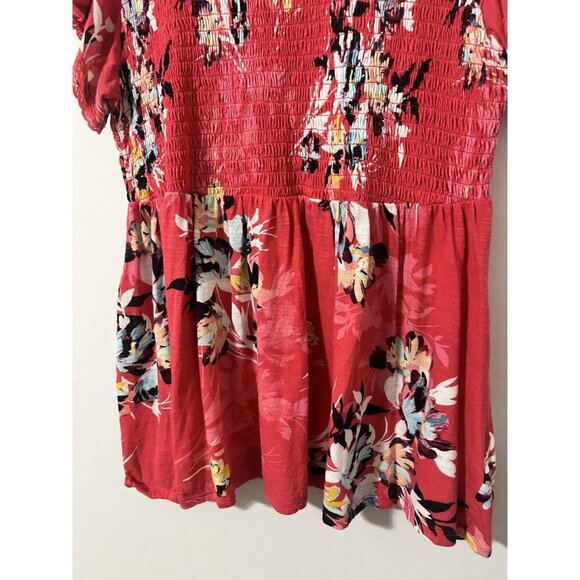 Torrid Pink Babydoll Cotton Crew Neck Smocked Bodice Top Size 2X - Picture 4 of 7